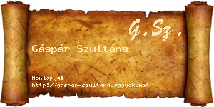 Gáspár Szultána névjegykártya